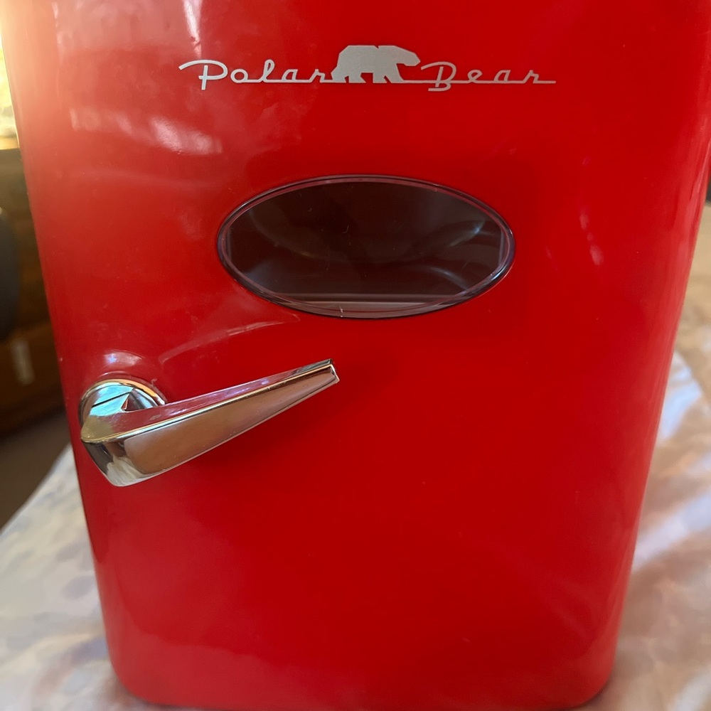 Polar Bear Red Mini Fridge